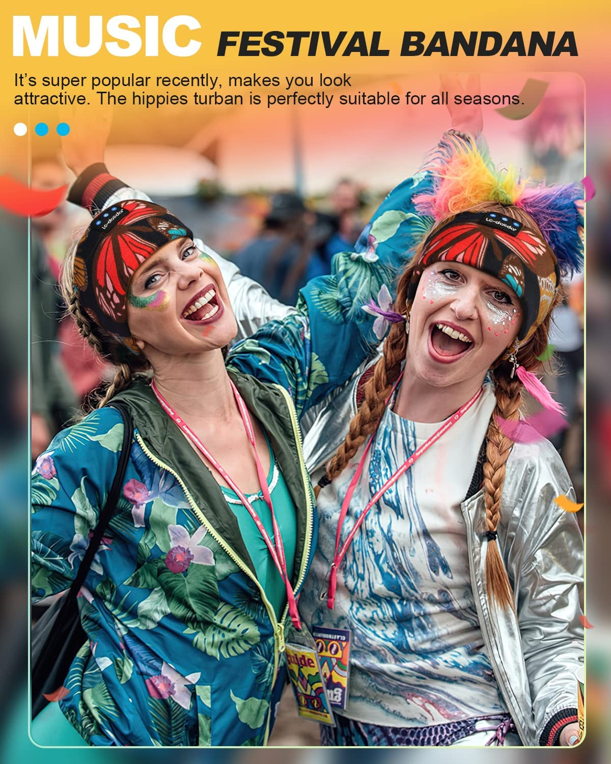 Sleep Headphones Headband Bluetooth 5.4, Sports Headband Earphones Wireless with Speaker Microphone USB C for Women Sleeping Gift Workout Jogging Yoga Insomnia Travel Meditation, Butterfly